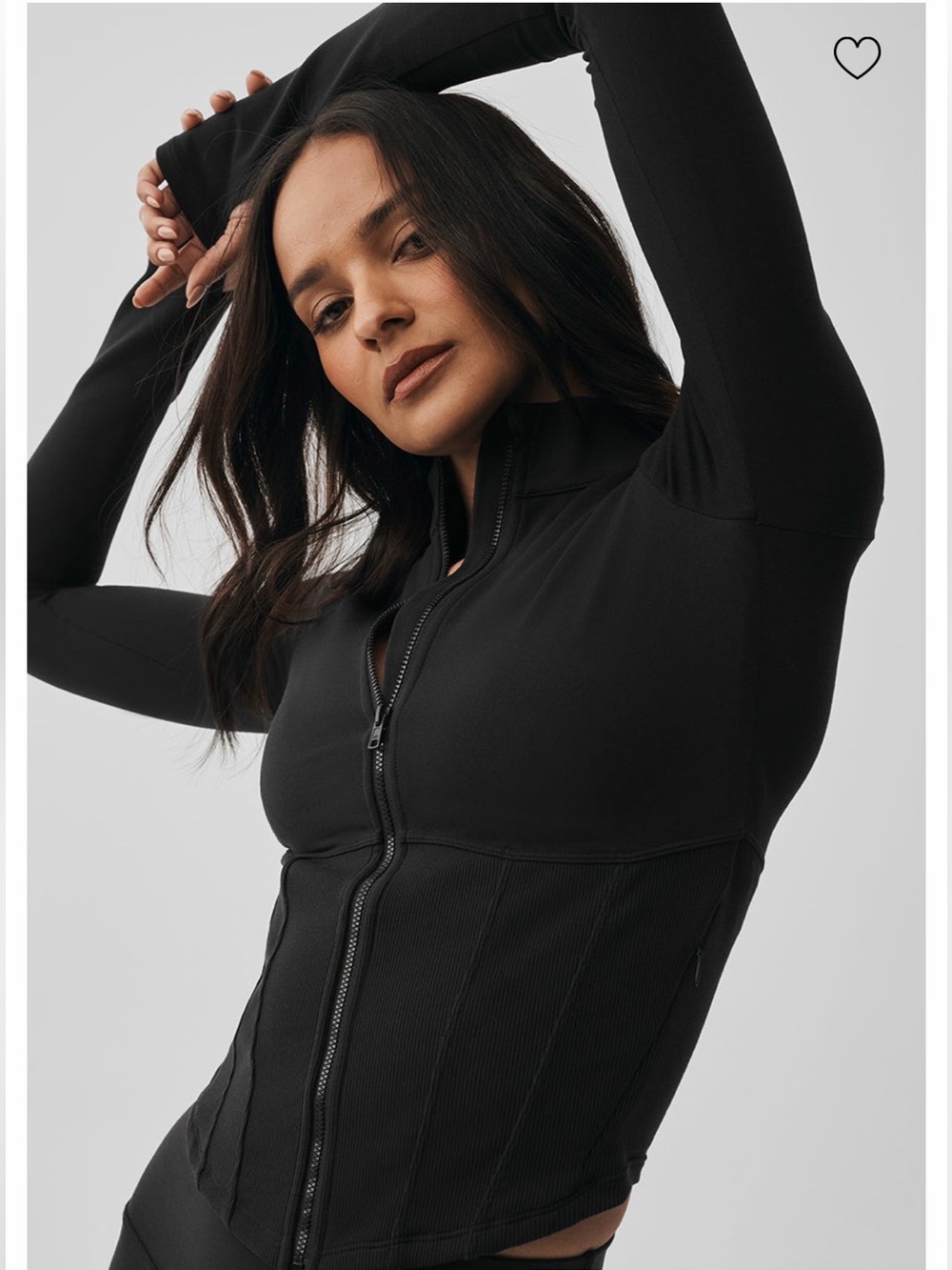 ALO Yoga Airbrush Corset Full Zip Jacket in Black
